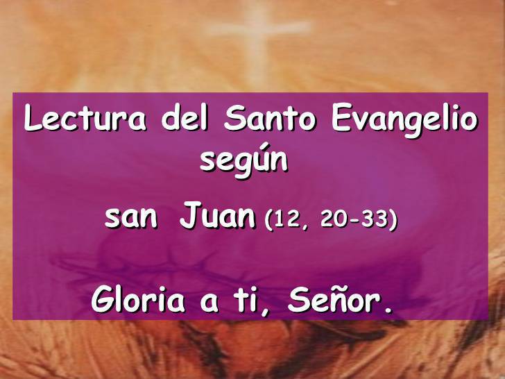 Evangelio según San Juan 12,20-33.